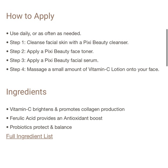 COPY - Pixi by Petra NWT Vitamin-C Lotion - 1.70 fl oz - Picture 4 of 10